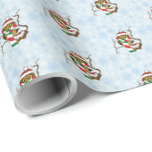 クリスマススノーフレークフクロウ ラッピングペーパー (ロールコーナー)