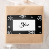 クリスマススノーフレークブラックアンドグレーテンプレートI ラベル (インサイチュ)