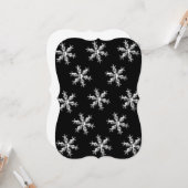 クリスマススノーフレークブラックフラットグリーティングカード カード (正面/裏面インサイチュ)