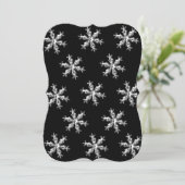 クリスマススノーフレークブラックフラットグリーティングカード カード (スタンド正面)