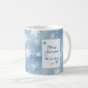 クリスマススノーフレークブルースカイ コーヒーマグカップ