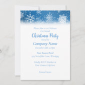 クリスマススノーフレークブルー 招待状 (正面)