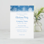 クリスマススノーフレークブルー 招待状 (スタンド正面)