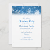 クリスマススノーフレークブルー 招待状 (正面)