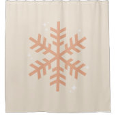 クリスマススノーフレークベージュ シャワーカーテン (正面)