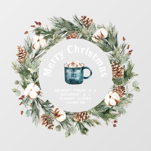 クリスマススノーフレークホリデーコーヒーショップデコール ウィンドウサイン (シート)