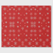 クリスマススノーフレークホリデー ラッピングペーパー (フラット)