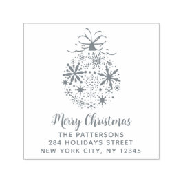 クリスマススノーフレークボーブルネーム差出人住所 セルフインキングスタンプ