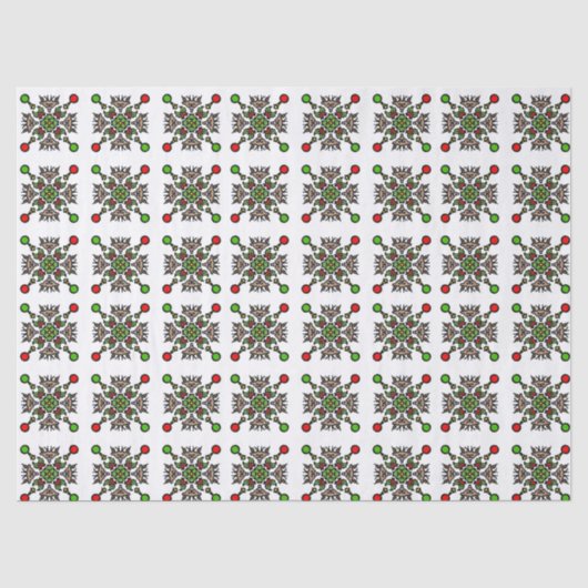 クリスマススノーフレークマンダラ 薄葉紙 (正面)