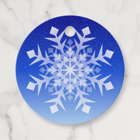 クリスマススノーフレークメッセージカード フェイバータグ (正面)