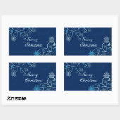 クリスマススノーフレークメリークリスマスステッカー 長方形シール (シート)