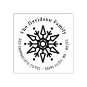 クリスマススノーフレークモダン差出人住所 ラバースタンプ (インプリント)