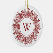 クリスマススノーフレークモノグラム セラミックオーナメント (右)