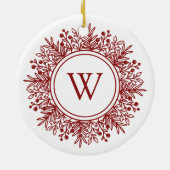 クリスマススノーフレークモノグラム セラミックオーナメント (裏面)