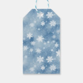 クリスマススノーフレークライトブルースカイ ギフトタグ (裏面)