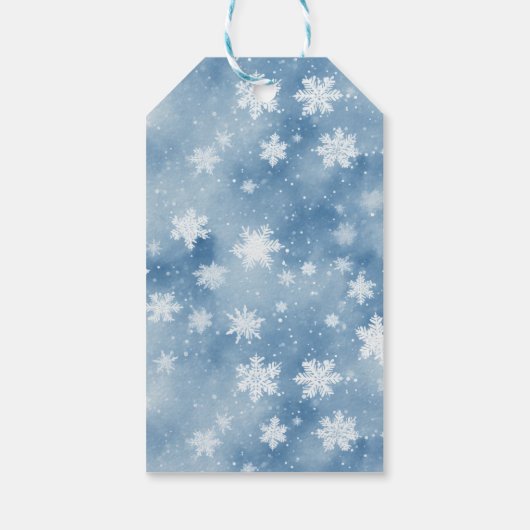 クリスマススノーフレークライトブルースカイ ギフトタグ (裏面)