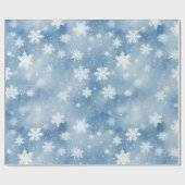 クリスマススノーフレークライトブルースカイ ラッピングペーパー (フラット)