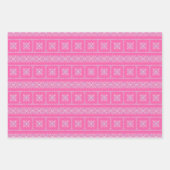 クリスマススノーフレークラグジュアリーパターンプレイド ラッピングペーパーシート (正面3)