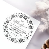 クリスマススノーフレークリース名&差出人住所 セルフインキングスタンプ