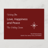 クリスマススノーフレークレッドフェスティバルファミリー シーズンポストカード (正面)