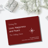 クリスマススノーフレークレッドフェスティバルファミリー シーズンポストカード