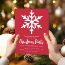 クリスマススノーフレークレッドミニマリストホリデーパーティー