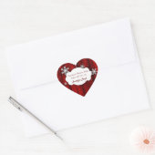 クリスマススノーフレークレッド素朴ウッド ハートシール (封筒)