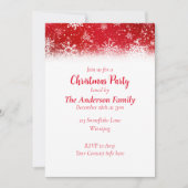 クリスマススノーフレークレッド 招待状 (正面)