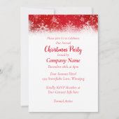 クリスマススノーフレークレッド 招待状 (正面)