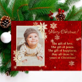 クリスマススノーフレーク写真の願い 箔シーズンカード