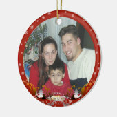 クリスマススノーフレーク写真オーナメント セラミックオーナメント (左)