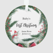 *~*クリスマススノーフレーク写真ベビーAP44スノーマン オーナメント (裏面)