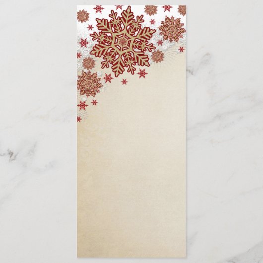 クリスマススノーフレーク冬のウェディングメニュー メニュー (裏面)