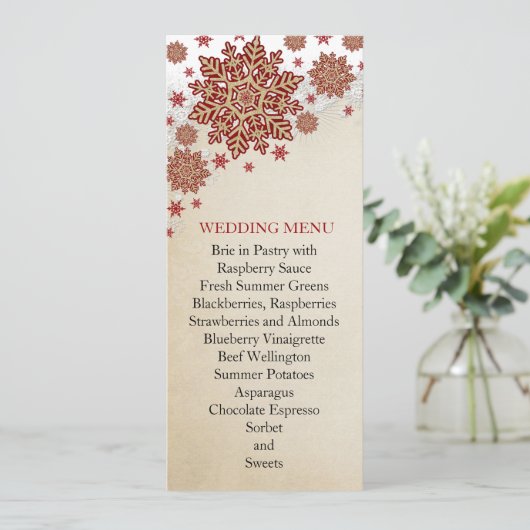 クリスマススノーフレーク冬のウェディングメニュー メニュー (スタンド正面)