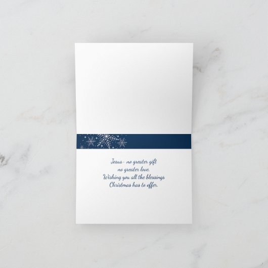 クリスマススノーフレーク冬の霜の恵みの願い シーズンカード (内部)