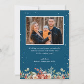 クリスマススノーフレーク冬スタイリッシュ家族の写真 シーズンカード (裏面)