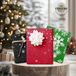 クリスマススノーフレーク包装紙シート ラッピングペーパーシート