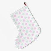 クリスマススノーフレーク大きなクリスマスストッキング ラージクリスマスストッキング (裏面 (吊り時))