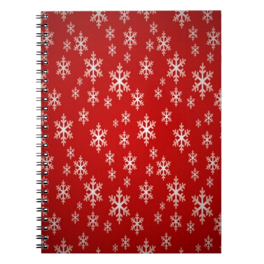 クリスマススノーフレーク模様 ノートブック (正面)