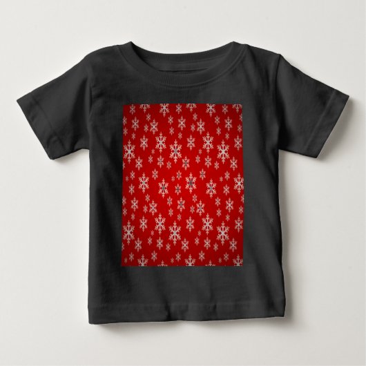 クリスマススノーフレーク模様 ベビーTシャツ (正面)