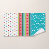 クリスマススノーフレーク水玉模様パターンフェスティバル バスタオルセット (ハンドタオル)