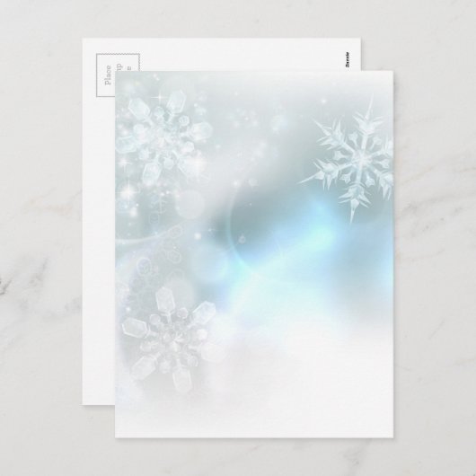 クリスマススノーフレーク氷結晶の背景 シーズンポストカード (正面/裏面)
