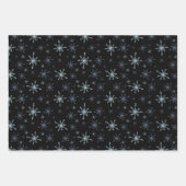 クリスマススノーフレーク繊細なブルーパレット3 ラッピングペーパーシート (正面)