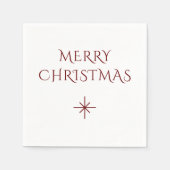 クリスマススノーフレーク赤モダン白 スタンダードカクテルナプキン (正面)