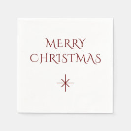 クリスマススノーフレーク赤モダン白 スタンダードカクテルナプキン