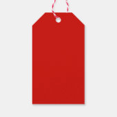 クリスマススノーフレーク輝く赤いサテン ギフトタグ (裏面)