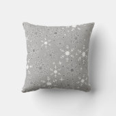 クリスマススノーフレーク銀のグレーパターン クッション (裏面)