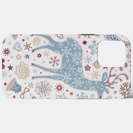 クリスマススノーフレーク鹿iPhoneケースメイト Case-Mate iPhoneケース (裏面 (横))
