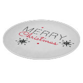 クリスマススノーフレーク黒赤 カッティングボード (角)