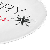 クリスマススノーフレーク黒赤 カッティングボード (角)